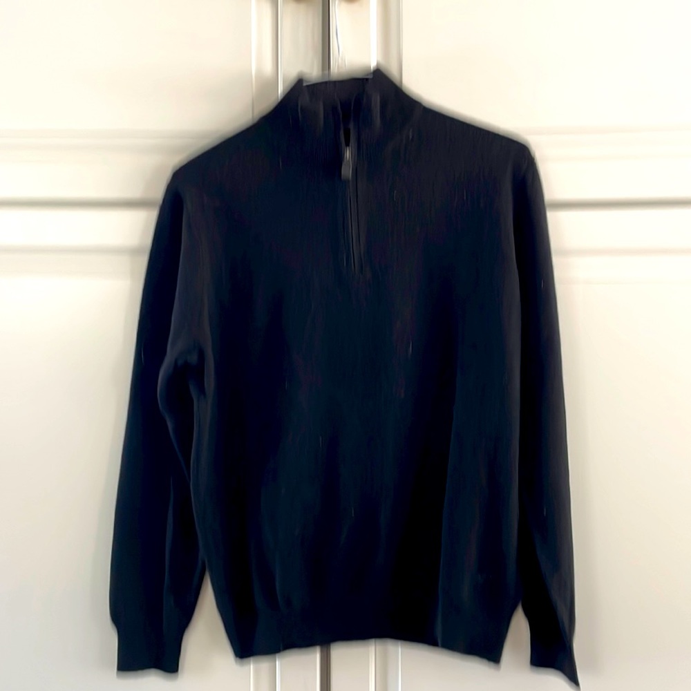 Men’s large double cashmere zip up sweater